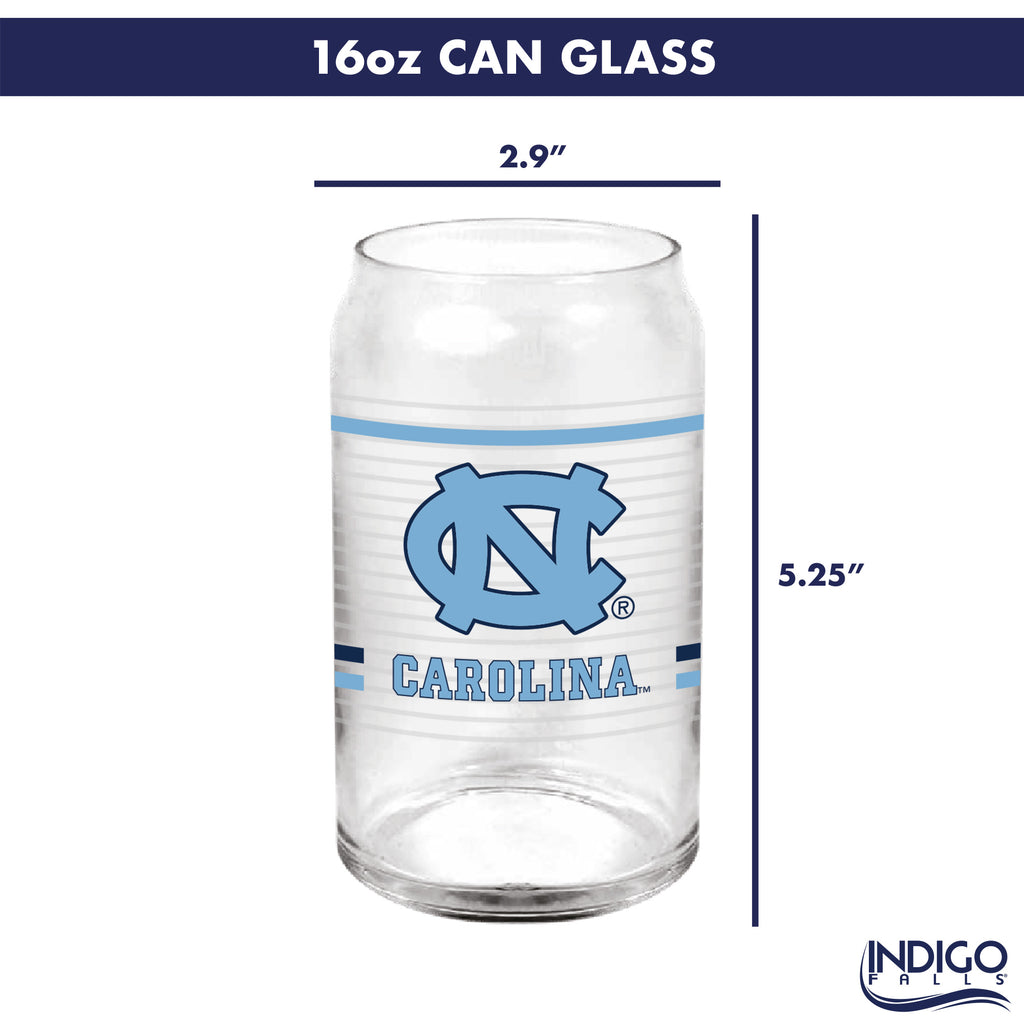 Set of 2 North Carolina Tar Heels 16oz XD Ring Can Glasses