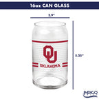 Set of 2 Oklahoma Sooners 16oz XD Ring Can Glasses