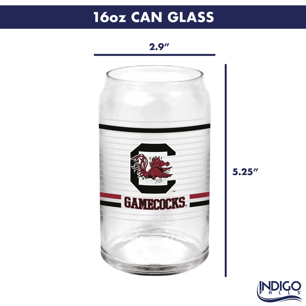 Set of 2 South Carolina Gamecocks 16oz XD Ring Can Glasses