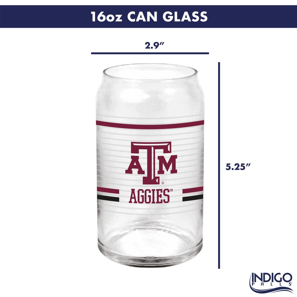 Set of 2 Texas A&M Aggies 16oz XD Ring Can Glasses