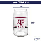 Set of 2 Texas A&M Aggies 16oz XD Ring Can Glasses