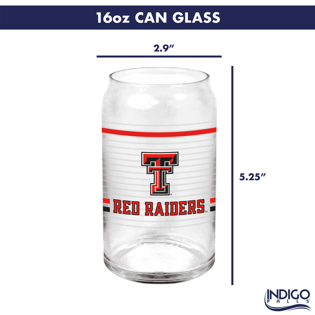 Set of 2 Texas Tech Red Raiders 16oz XD Ring Can Glasses