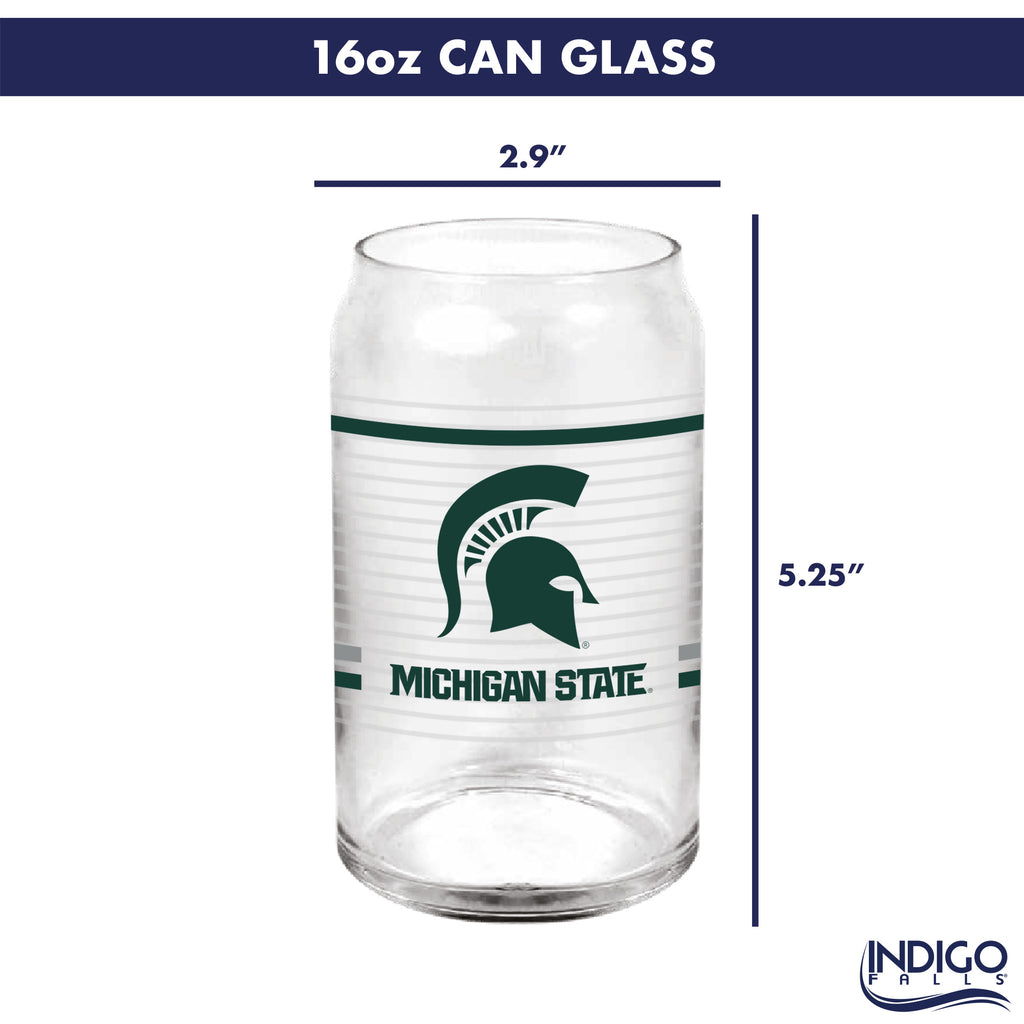 Set of 2 Michigan State Spartans 16oz XD Ring Can Glasses