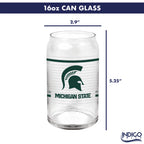 Set of 2 Michigan State Spartans 16oz XD Ring Can Glasses