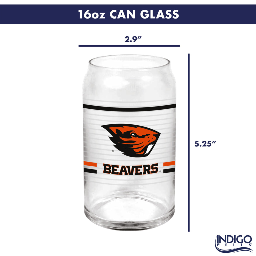 Set of 2 Oregon State Beavers 16oz XD Ring Can Glasses