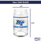 Set of 2 Middle Tennessee Blue Raiders 16oz XD Ring Can Glasses