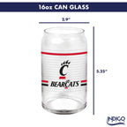 Set of 2 Cincinnati Bearcats 16oz XD Ring Can Glasses