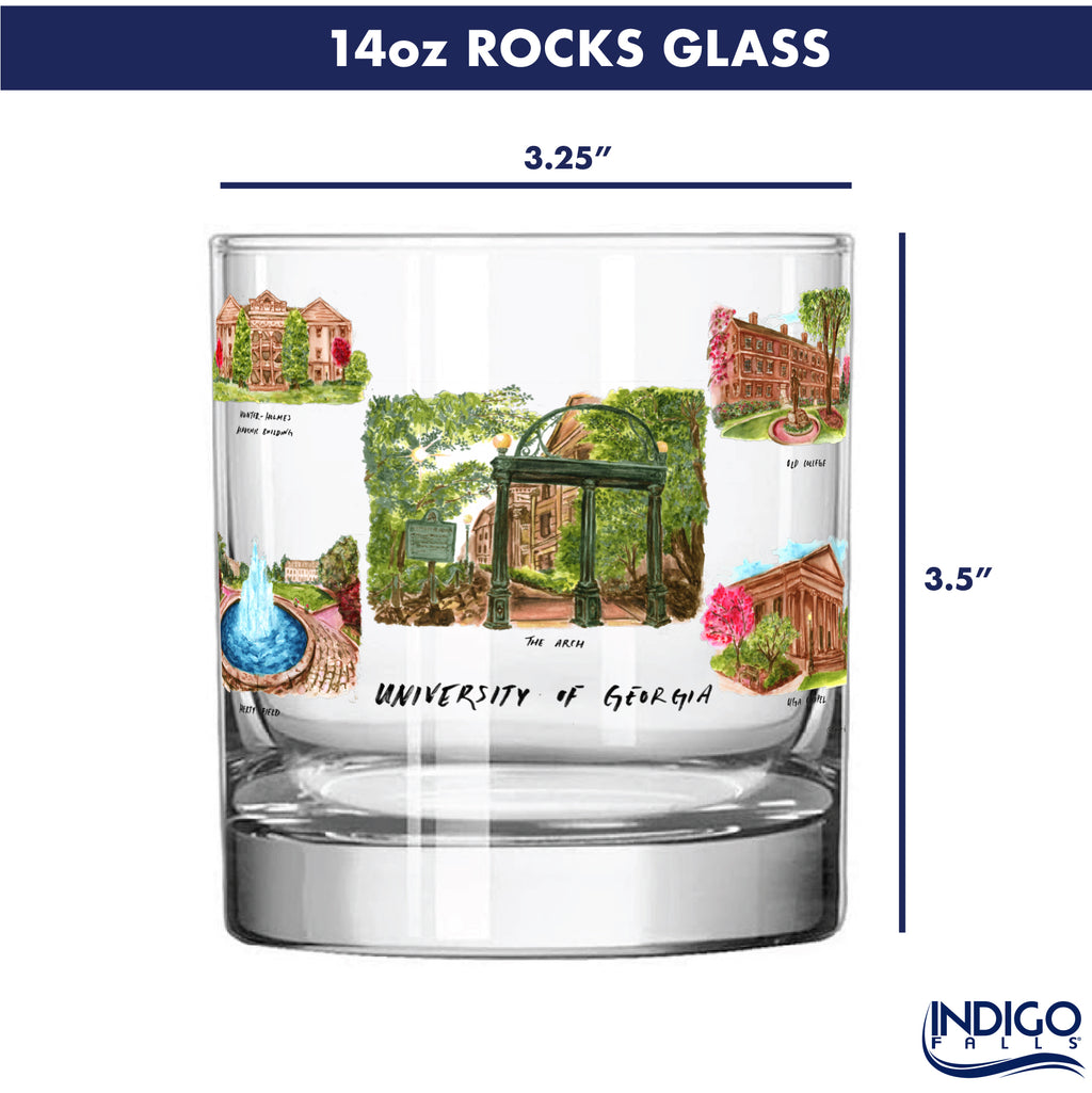 14oz Georgia Bulldogs Laura Wilcox University Collection 2-Pack Glass Set