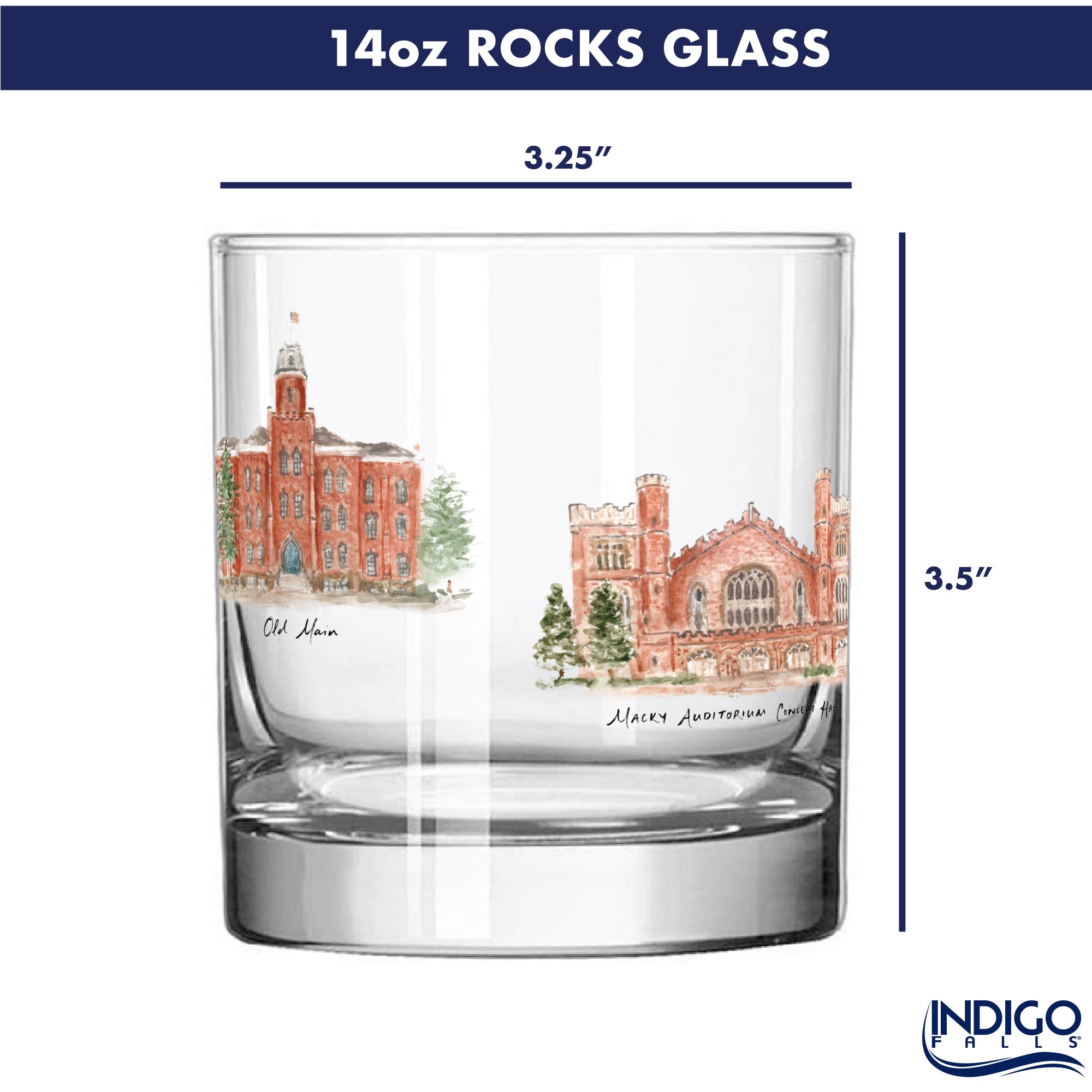 14oz Colorado Buffaloes Laura Wilcox University Collection 2-Pack Glass Set