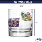 14oz LSU Tigers Laura Wilcox University Collection 2-Pack Glass Set
