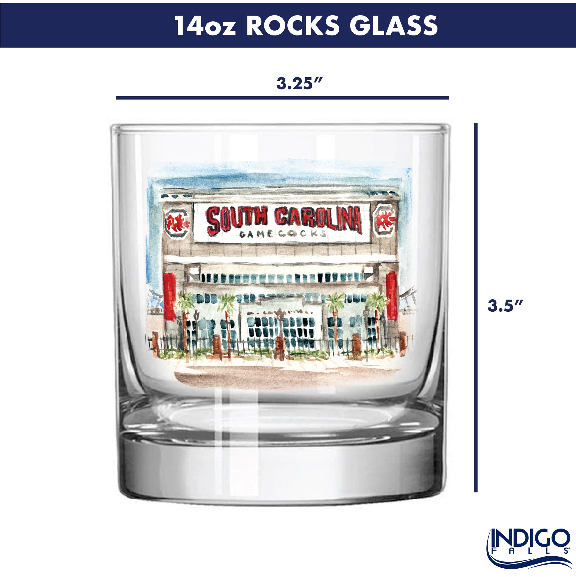 14oz South Carolina Gamecocks Laura Wilcox University Collection 2-Pack Glass Set