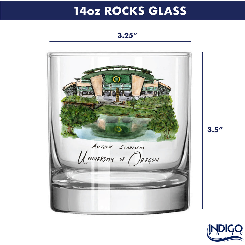 14oz Oregon Ducks Laura Wilcox University Collection 2-Pack Glass Set