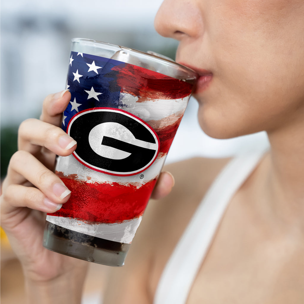 Set of 2 Georgia Bulldogs 16oz Americana Pints