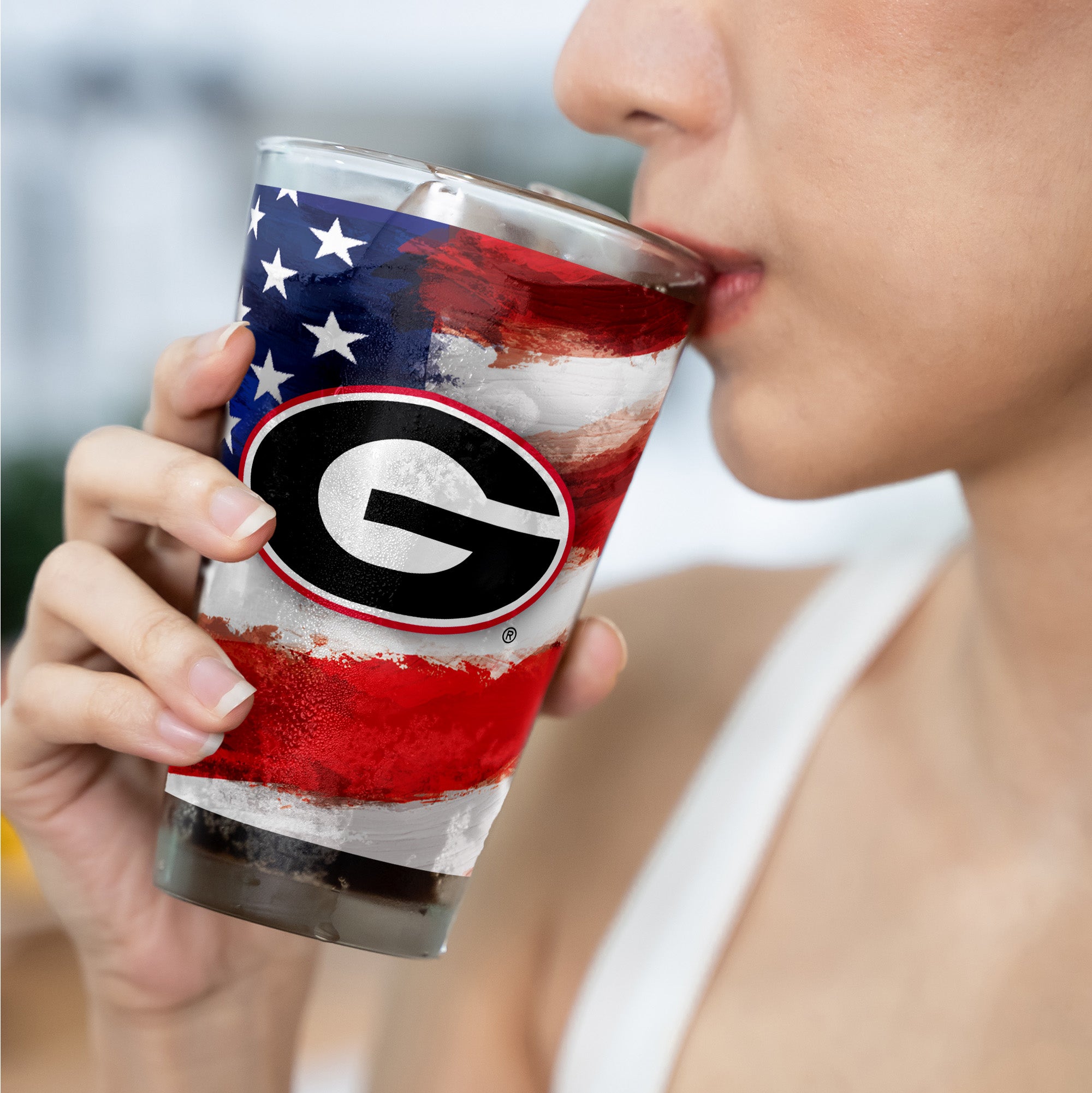 Set of 2 Georgia Bulldogs 16oz Americana Pints
