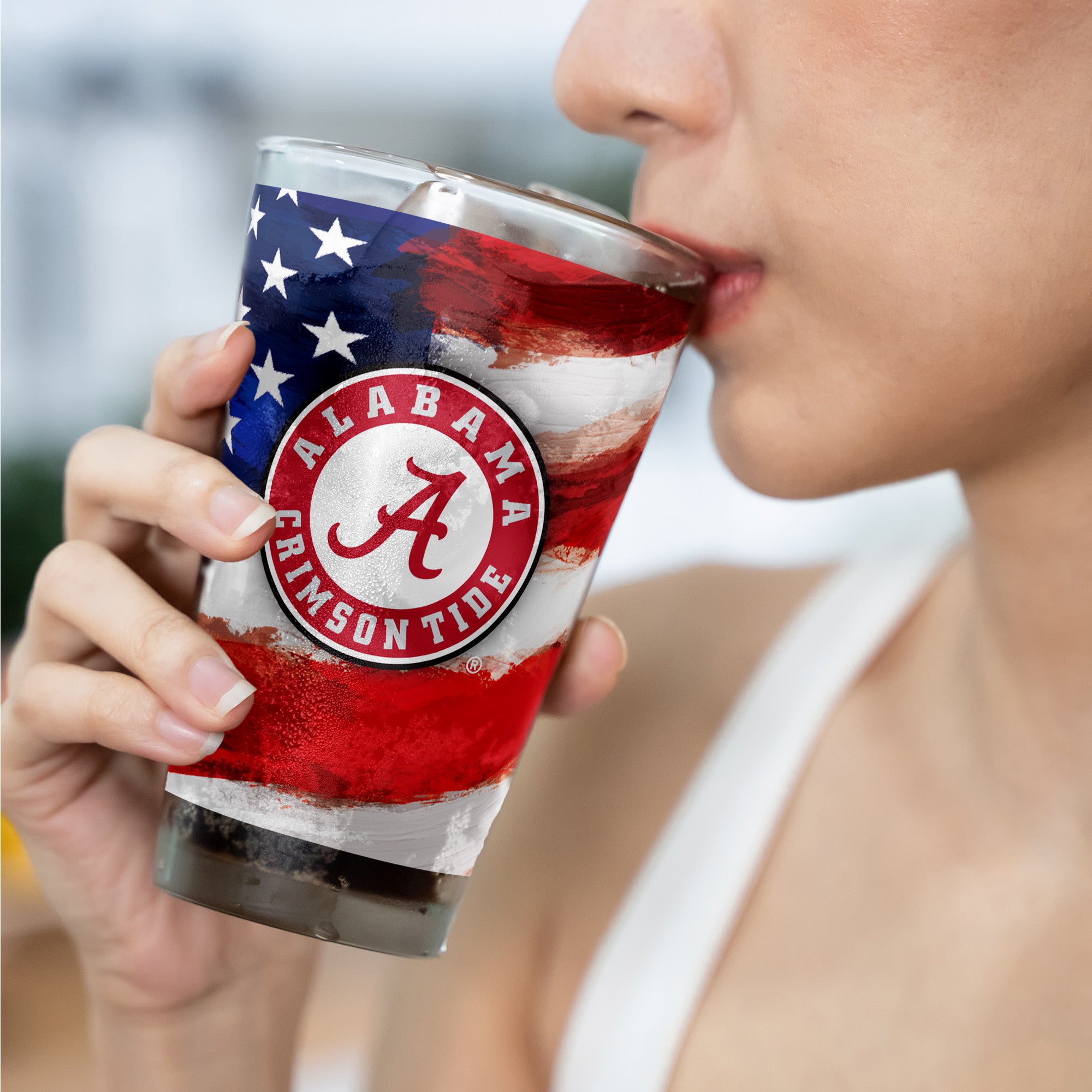 Set of 2 Alabama Crimson Tide 16oz Americana Pints