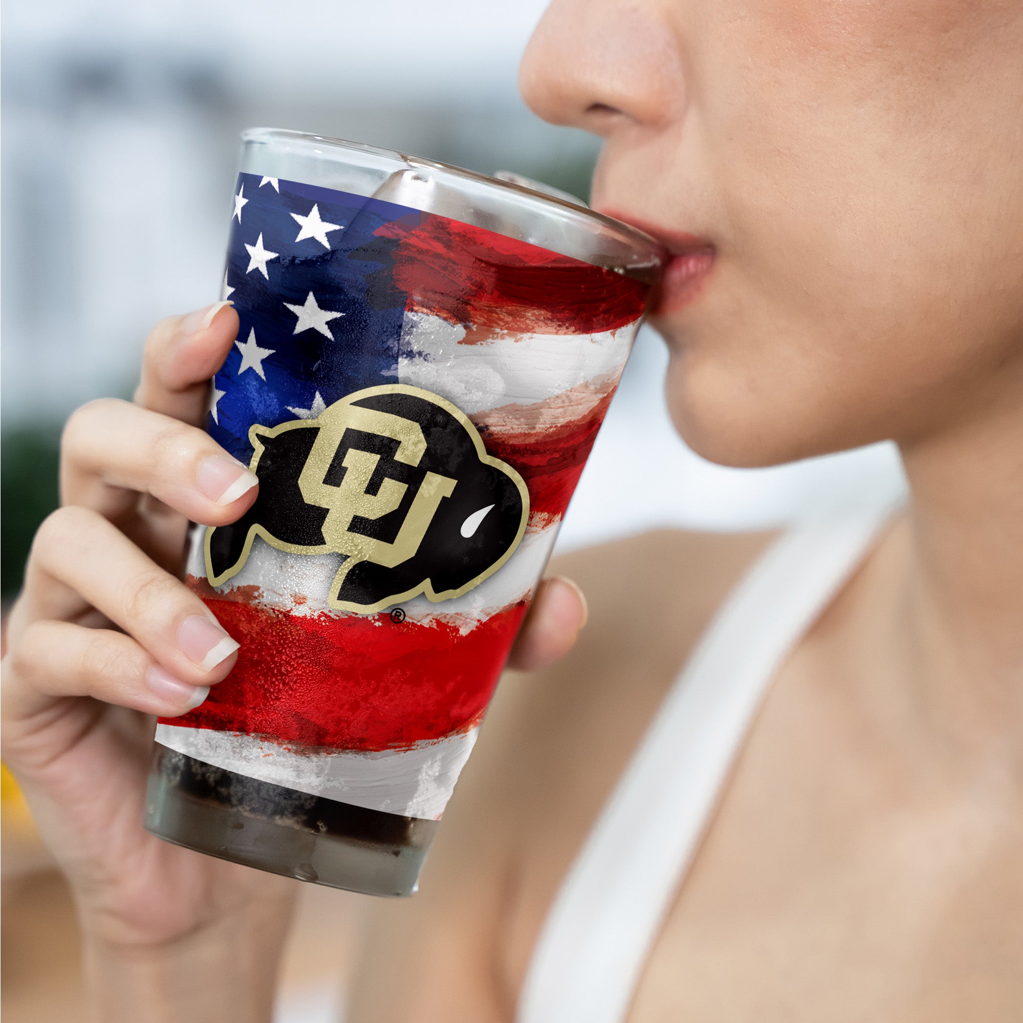 Set of 2 Colorado Buffaloes 16oz Americana Pints