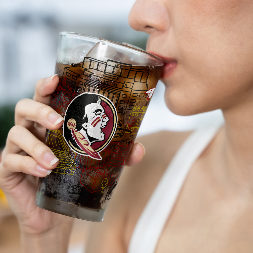 Set of 2 Florida State Seminoles Campus Line Art 16oz Pints