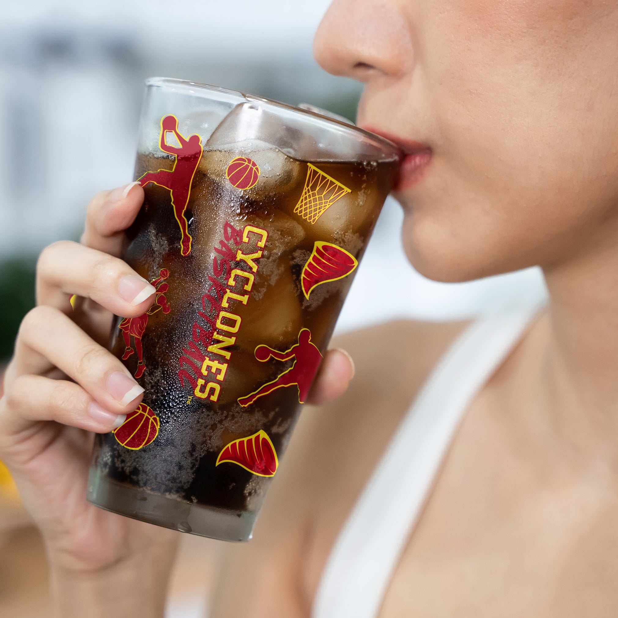 Set of 2 Iowa State Cyclones Basketball Sketch 16oz Pints
