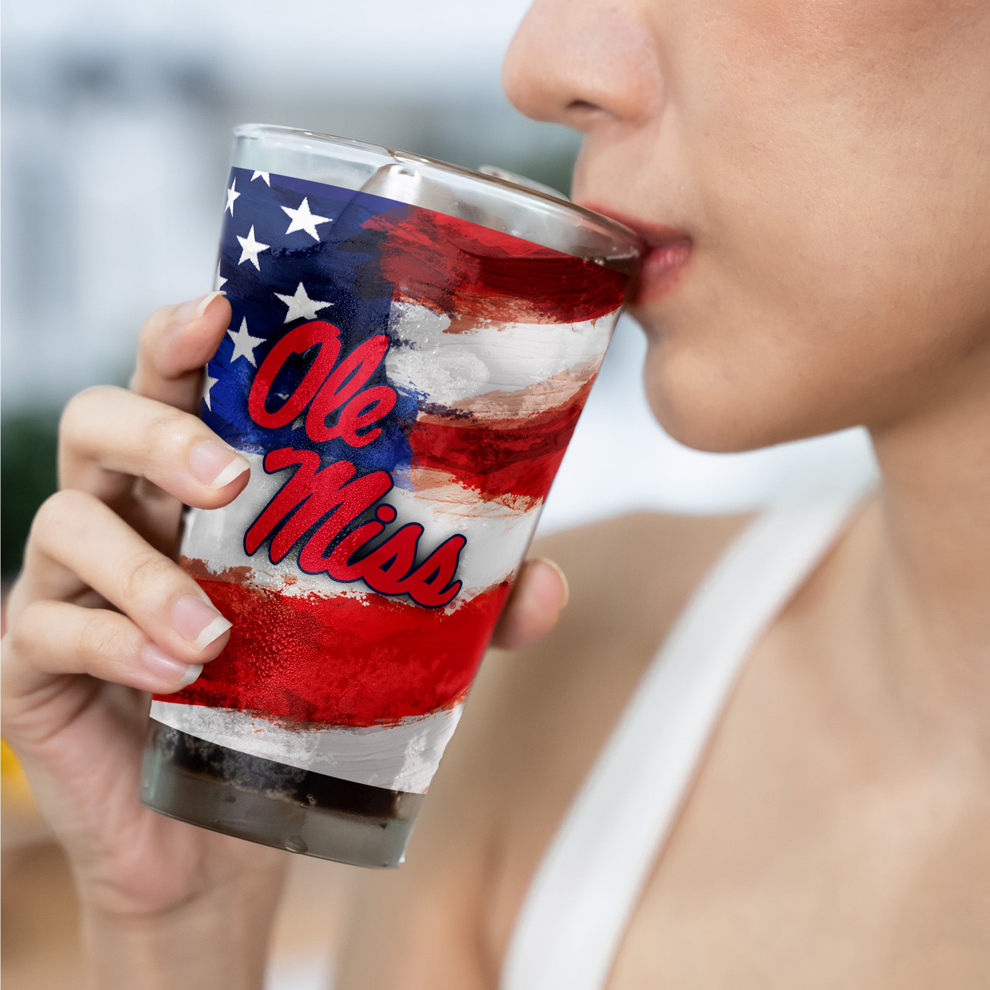 Set of 2 Ole Miss Rebels 16oz Americana Pints