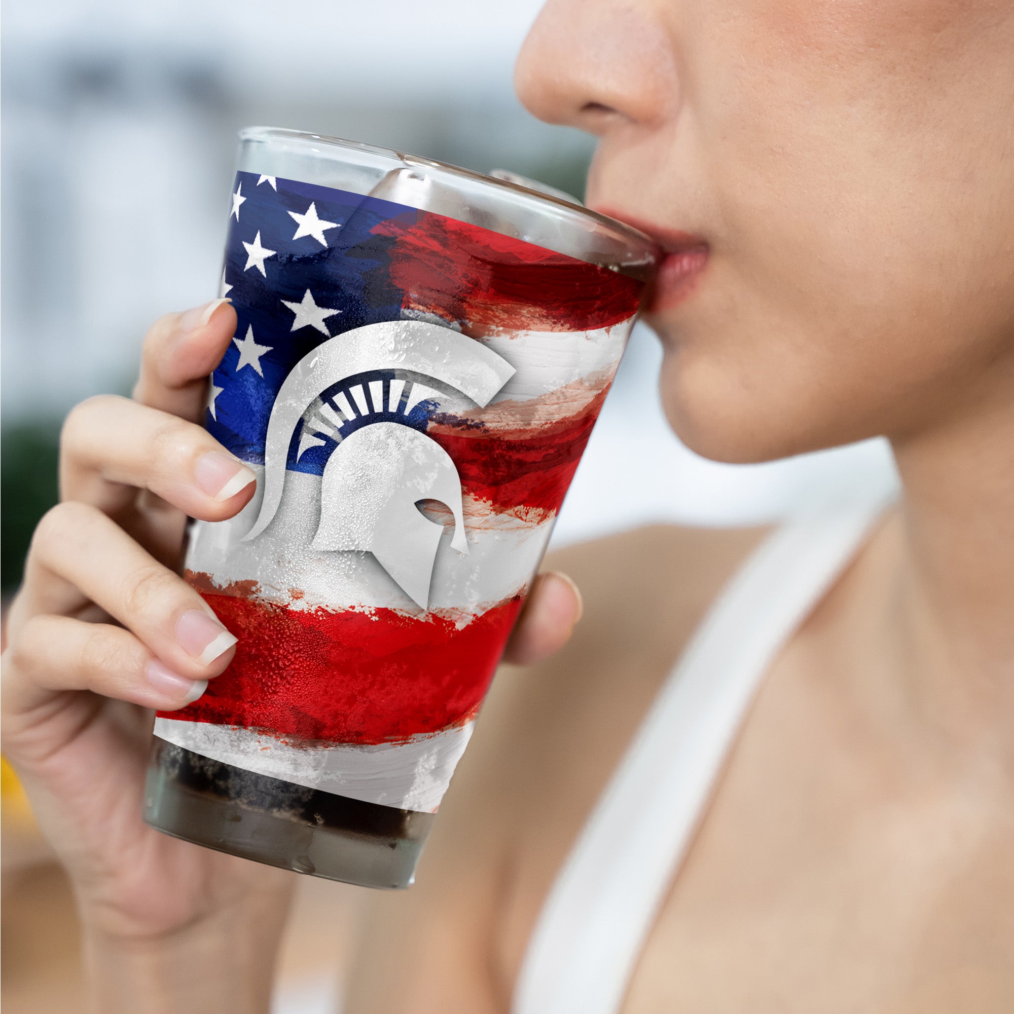 Set of 2 Michigan State Spartans 16oz Americana Pints