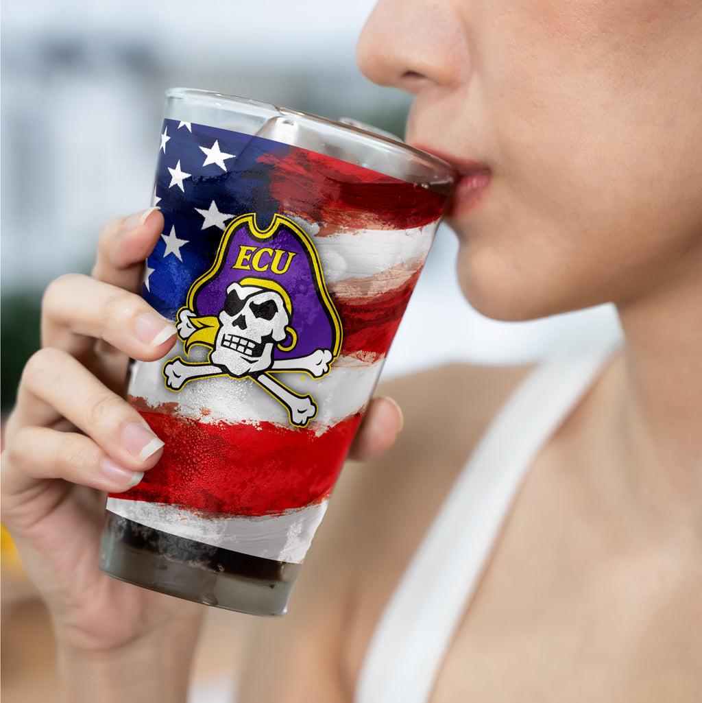 Set of 2 East Carolina Pirates 16oz Americana Pints