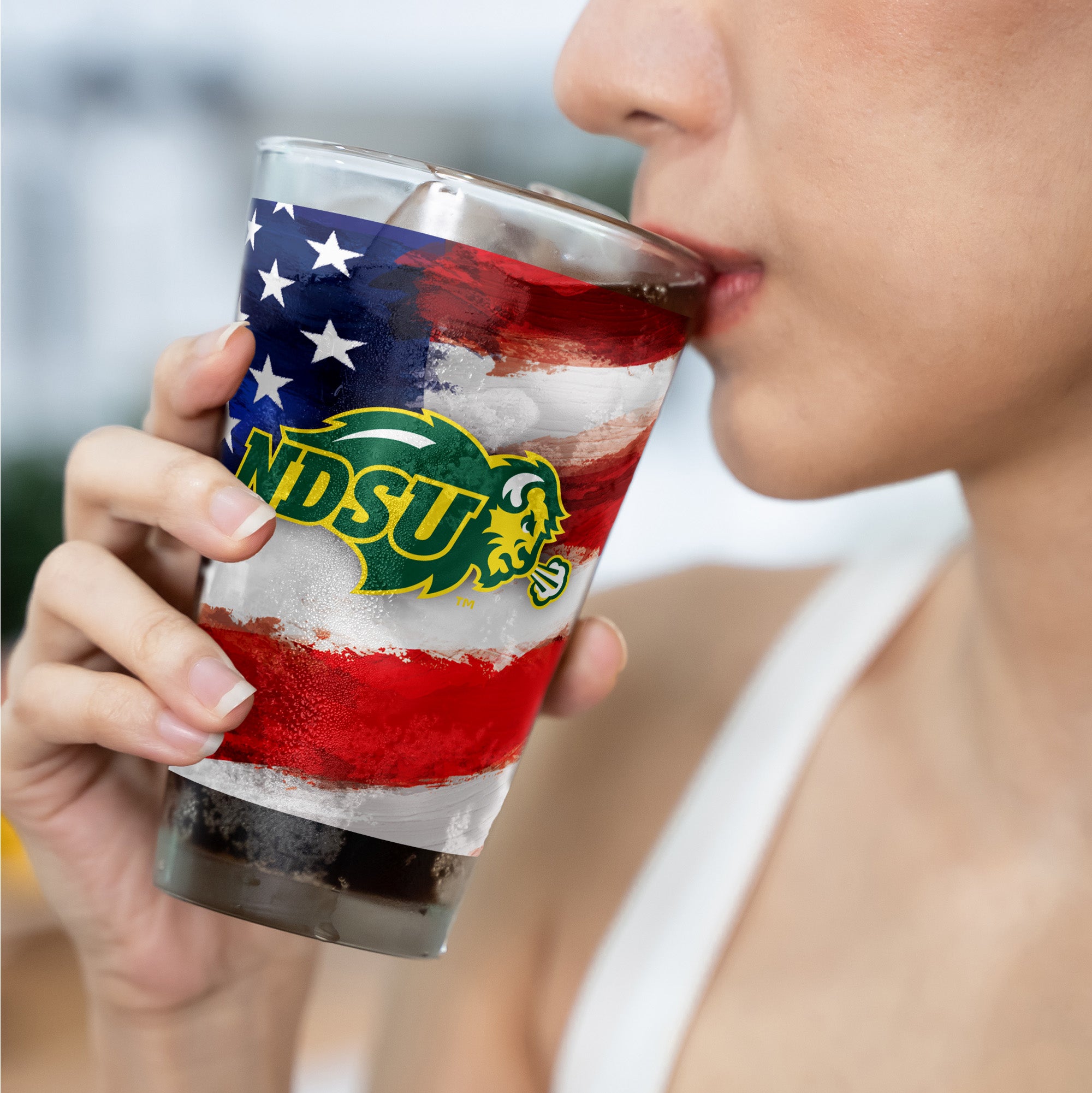 Set of 2 North Dakota State Bisons 16oz Americana Pints