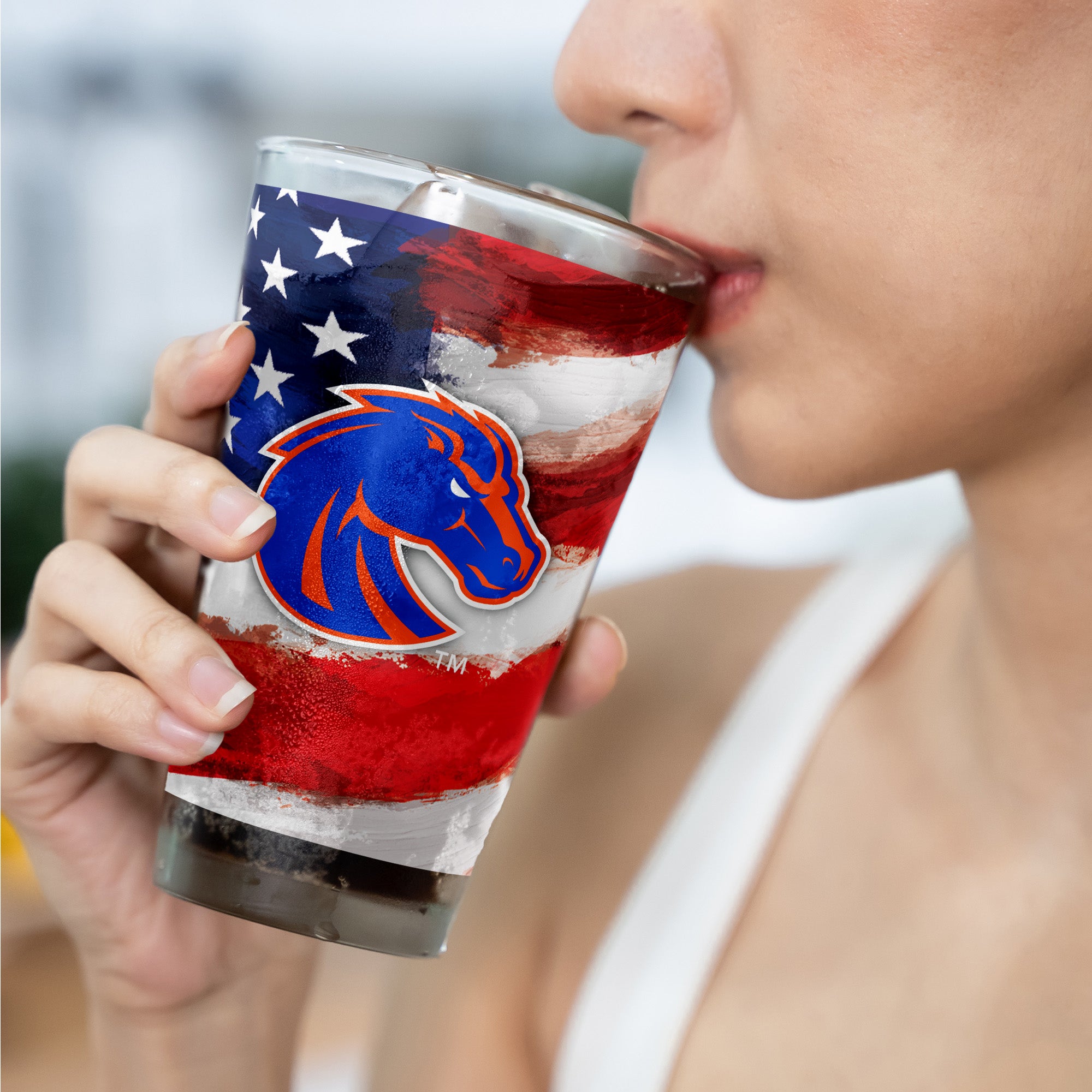 Set of 2 Boise State Broncos 16oz Americana Pints