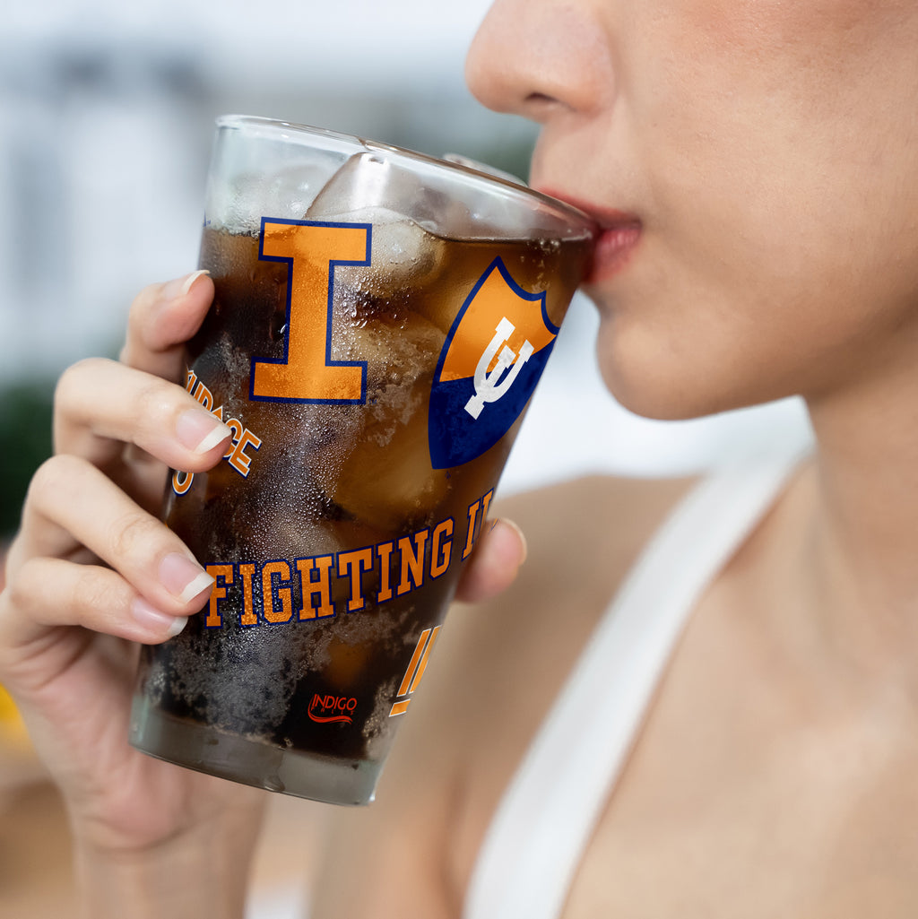 16oz Illinois Fighting Illini College Vault Medley Pint 2 Pack