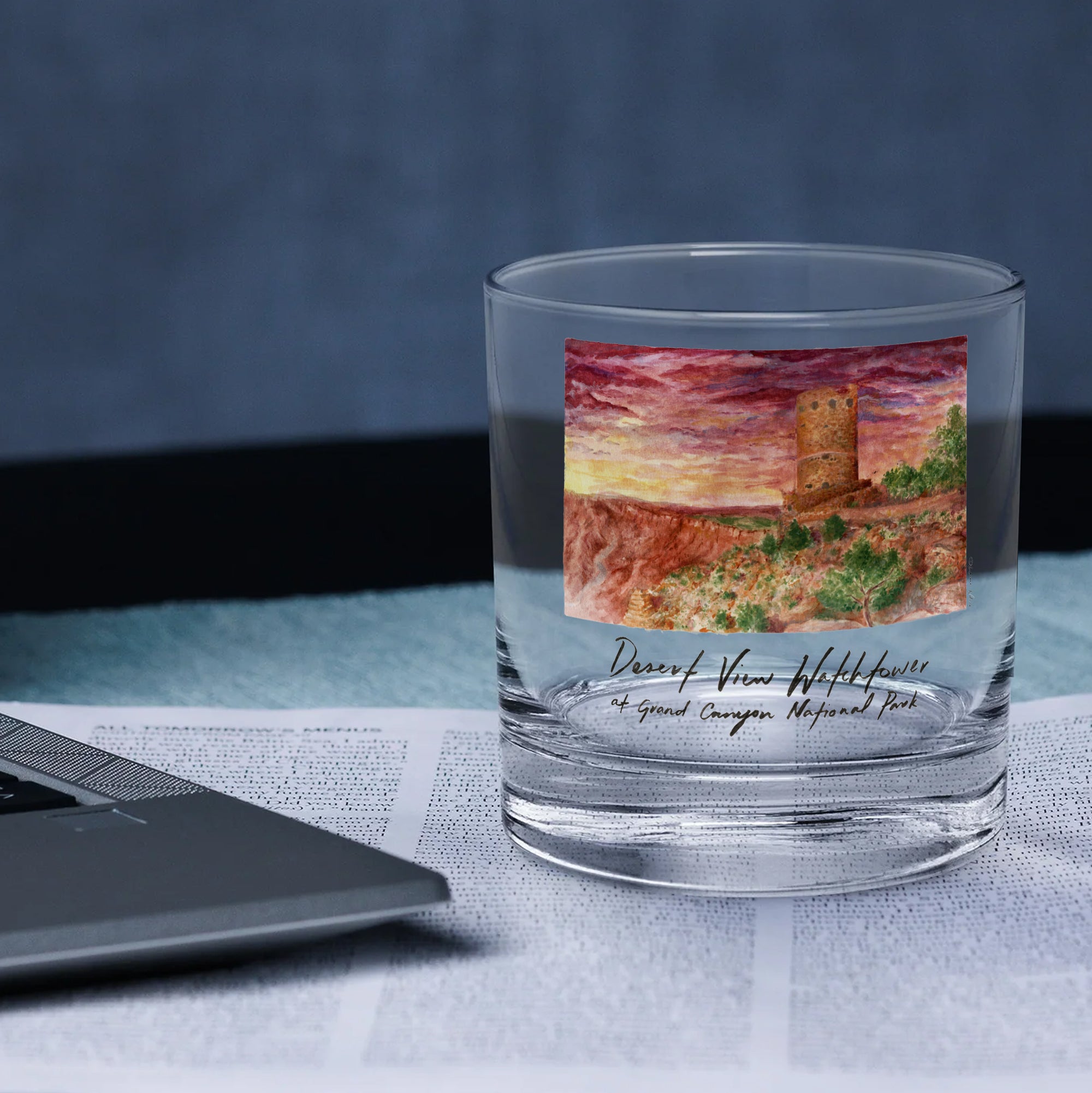 14oz Grand Canyon National Park 2-Pack Rock Glass Set by Laura Wilcox