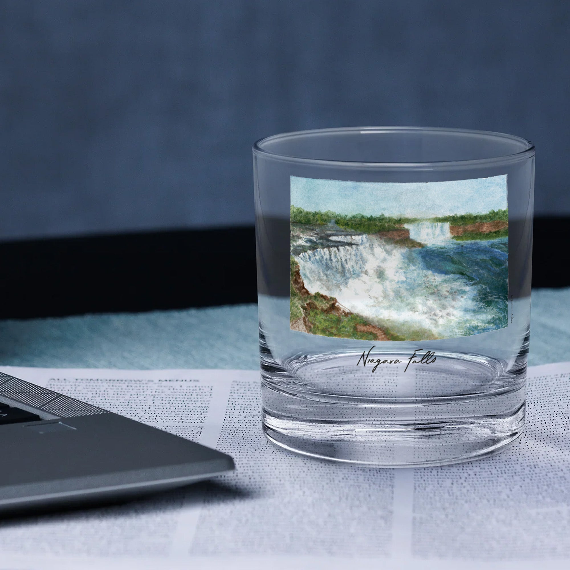 14oz Niagara Falls National Park 2-Pack Rock Glass Set by Laura Wilcox