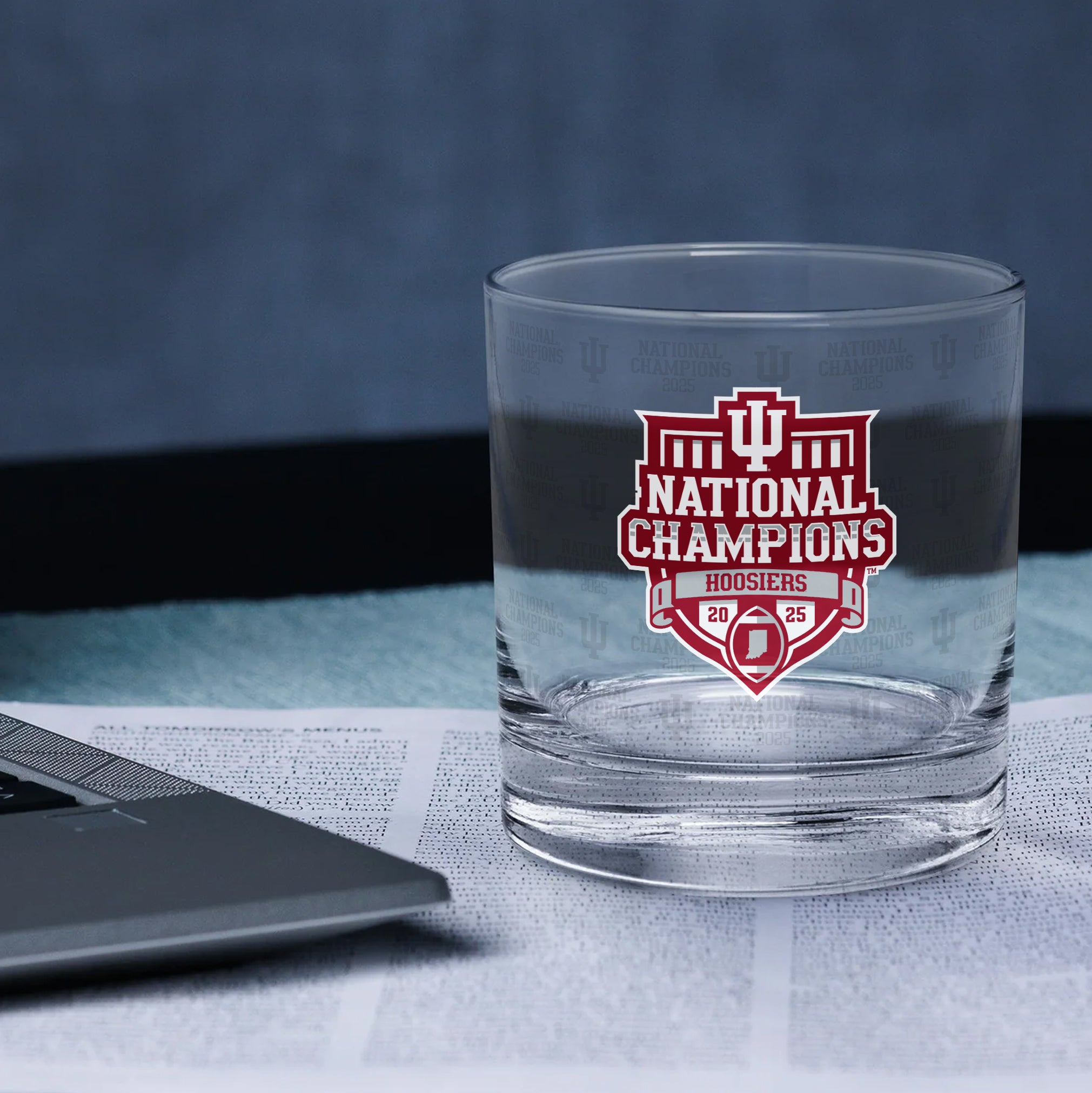 2025 CFP Football National Champions Indiana Hoosiers 2-Pack 14oz Rocks Glasses