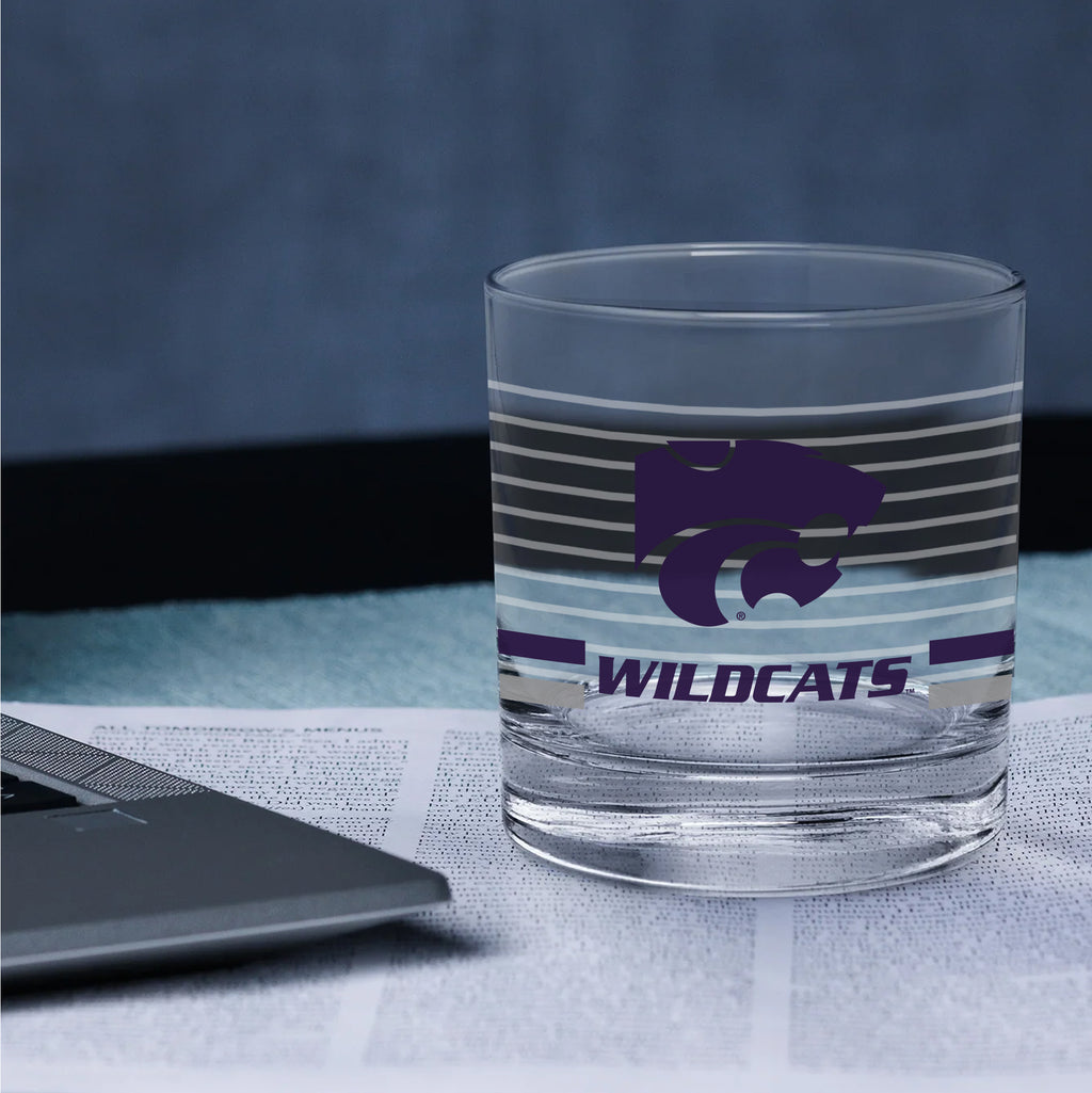 Set of 2 K-State Wildcats 14oz Ring Rocks Glasses