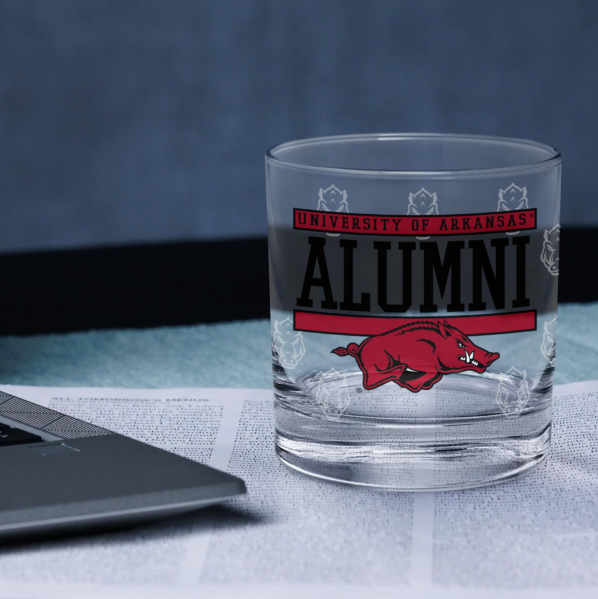 Set of 2 Arkansas Razorbacks 14oz Alumni Rocks Glasses