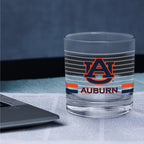 Set of 2 Auburn Tigers 14oz Ring Rocks Glasses