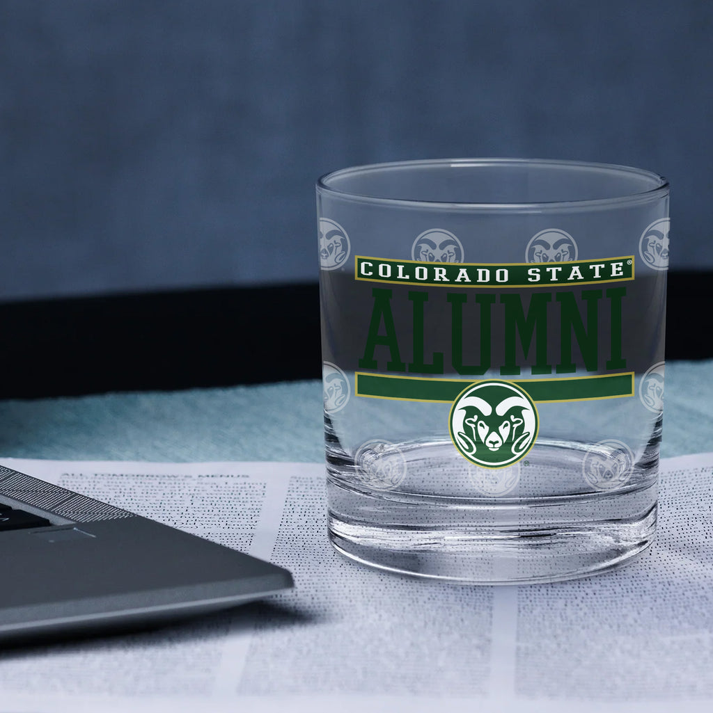 Set of 2 Colorado State Rams 14oz Alumni Rocks Glasses