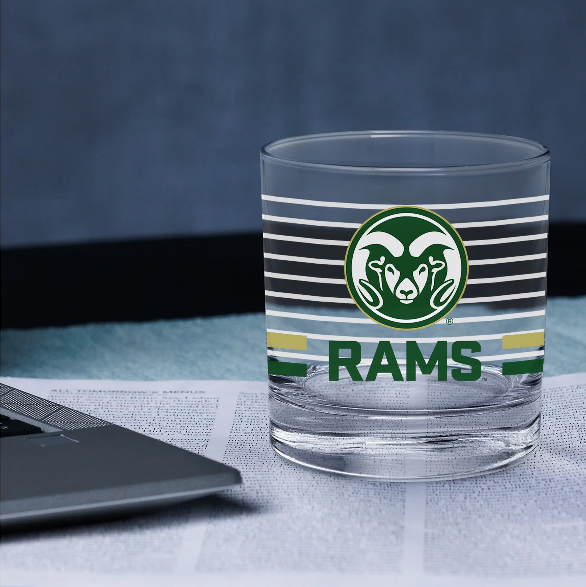 Set of 2 Colorado State Rams 14oz Ring Rocks Glasses
