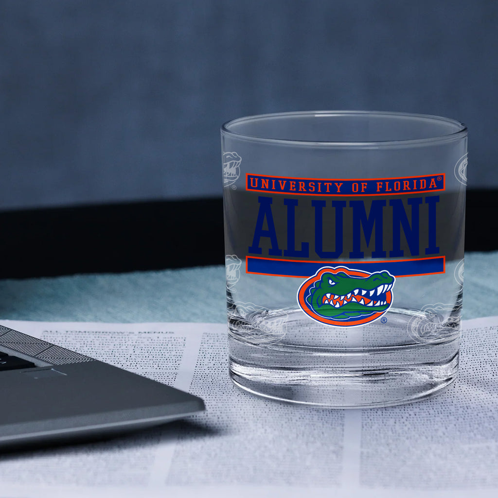 Set of 2 Florida Gators 14oz Alumni Rocks Glasses