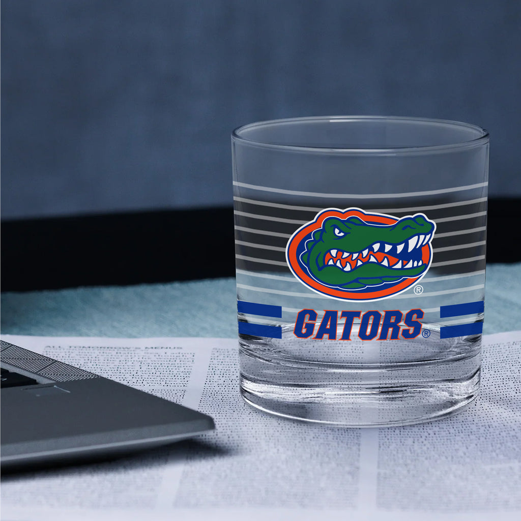 Set of 2 Florida Gators 14oz Ring Rocks Glasses