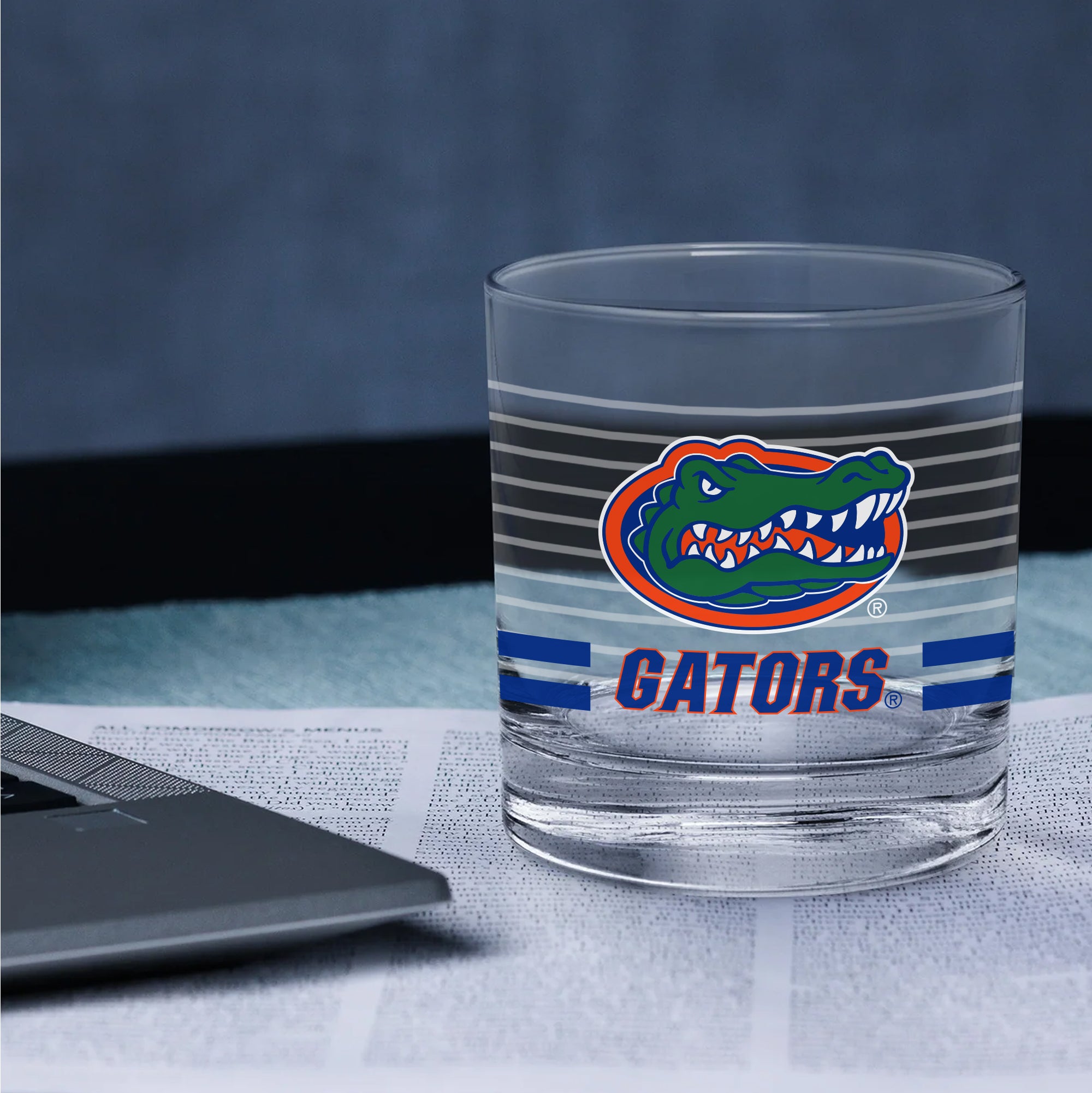 Set of 2 Florida Gators 14oz Ring Rocks Glasses