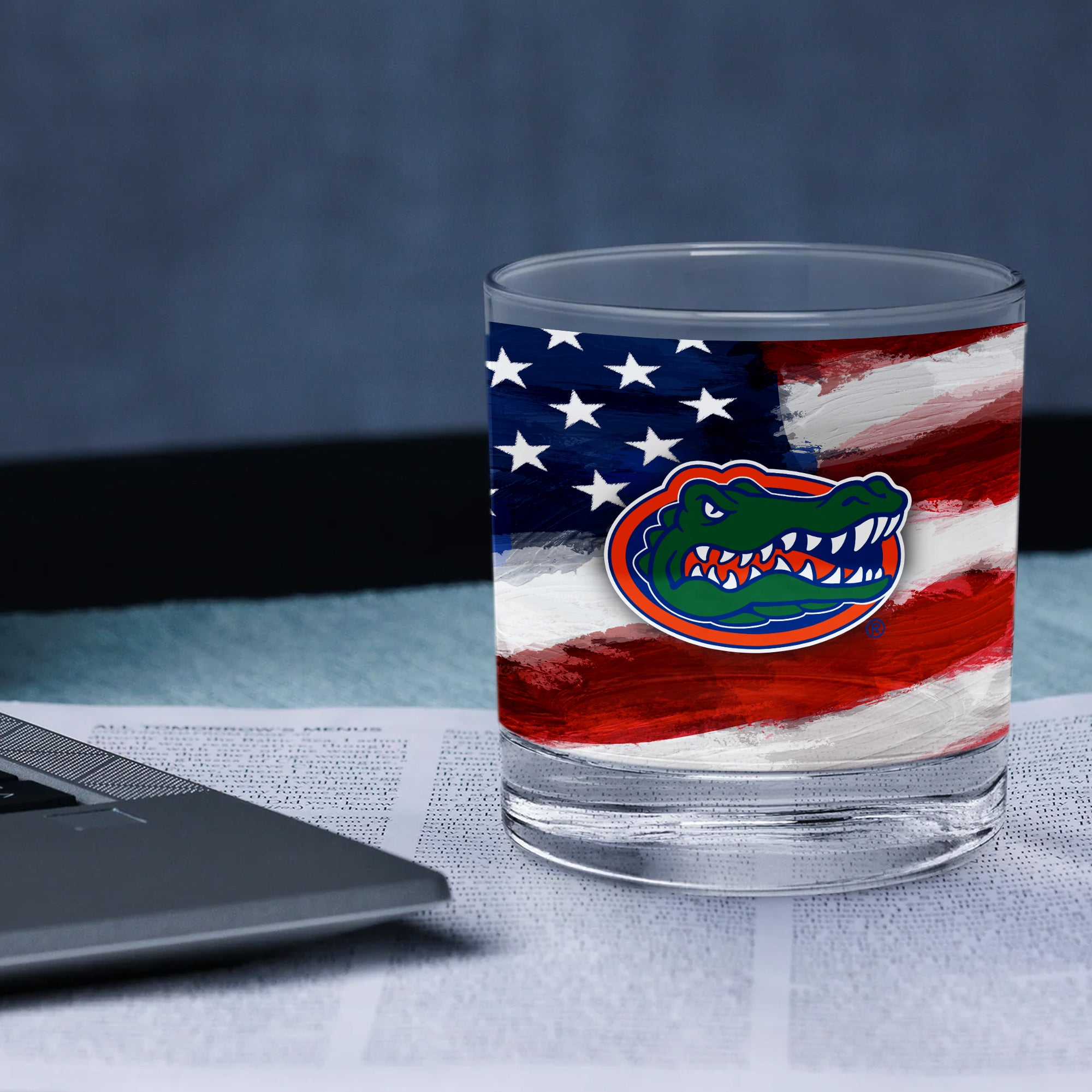 Set of 2 Florida Gators 14oz Americana Rocks Glasses