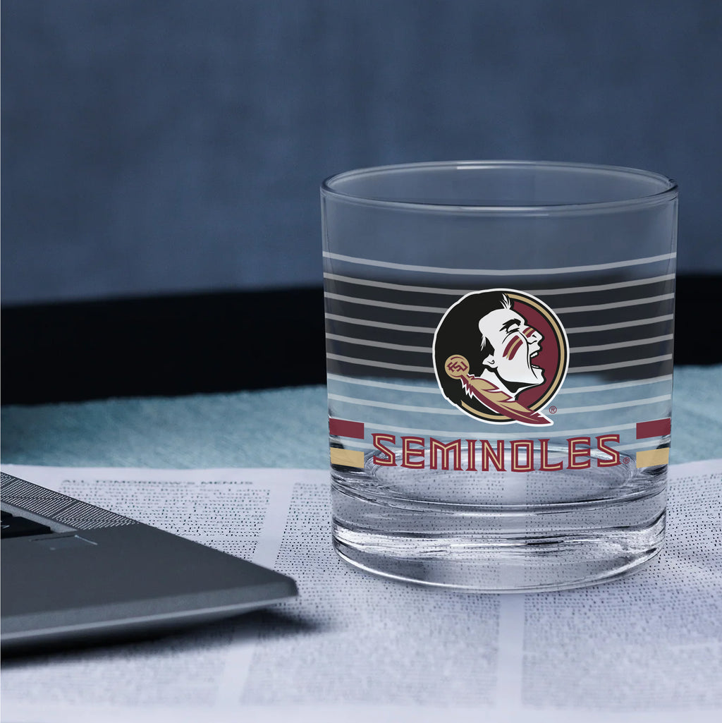 Set of 2 Florida State Seminoles 14oz Ring Rocks Glasses