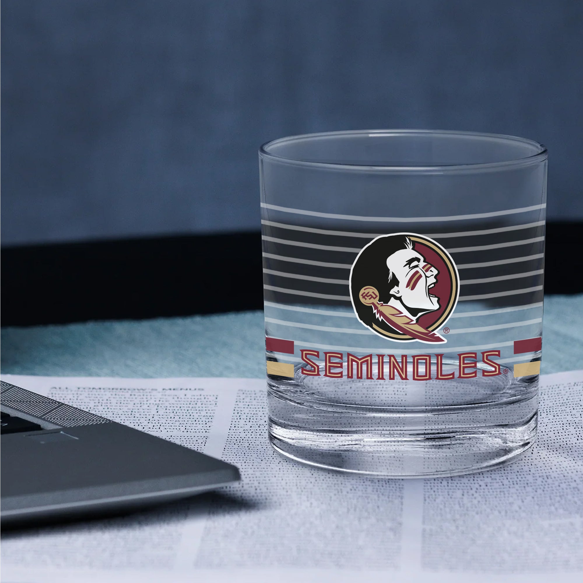 Set of 2 Florida State Seminoles 14oz Ring Rocks Glasses