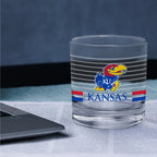 Set of 2 Kansas Jayhawks 14oz Ring Rocks Glasses