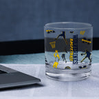 Set of 2 Michigan Wolverines Basketball Sketch 14oz Rocks Glasses
