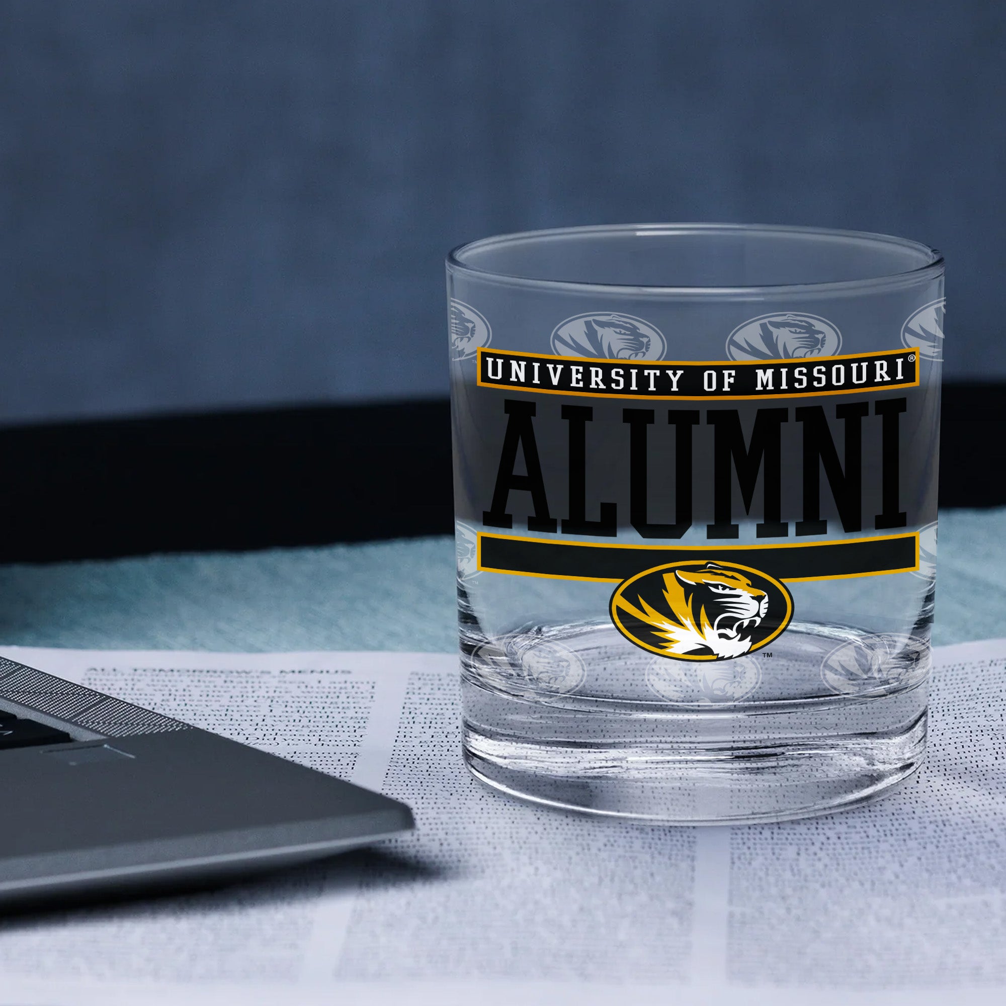 Set of 2 Missouri Tigers 14oz Alumni Rocks Glasses