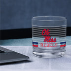 Set of 2 Ole Miss Rebels 14oz Ring Rocks Glasses