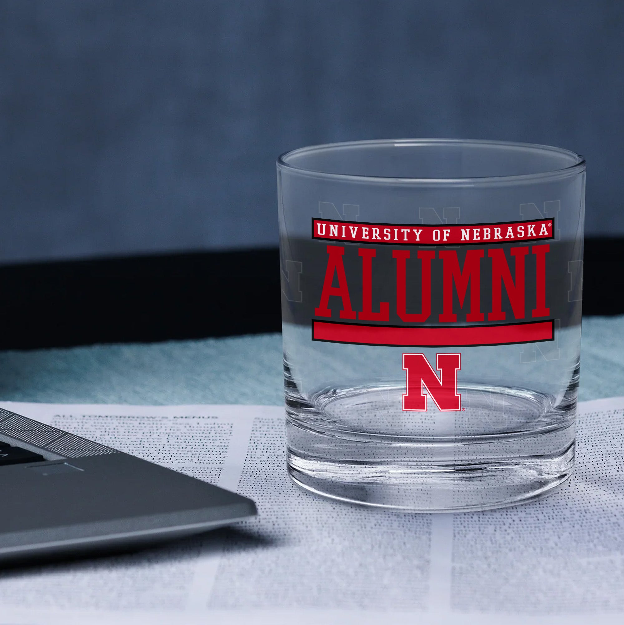Set of 2 Nebraska Cornhuskers 14oz Alumni Rocks Glasses