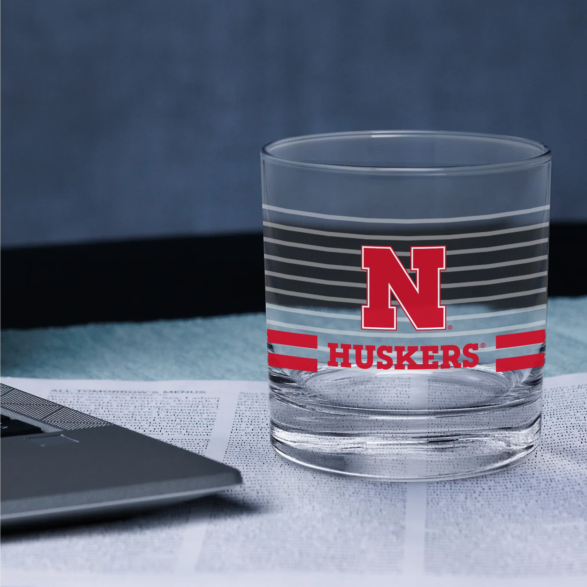 Set of 2 Nebraska Cornhuskers 14oz Ring Rocks Glasses