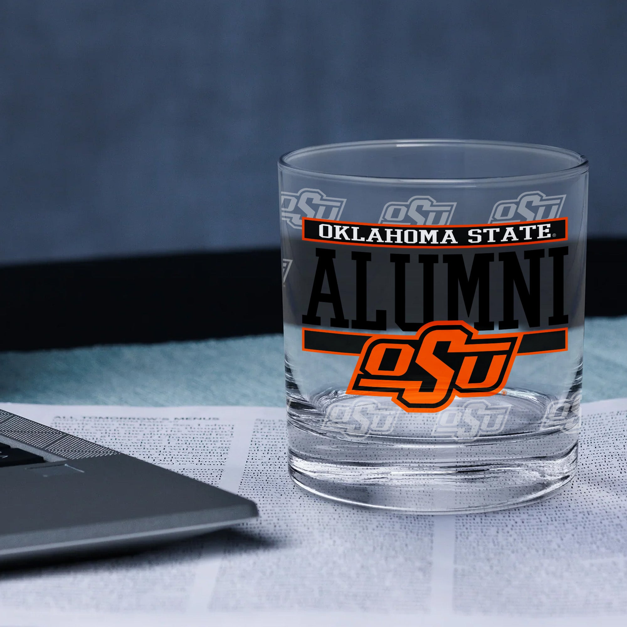 Set of 2 Oklahoma State Cowboys 14oz Alumni Rocks Glasses