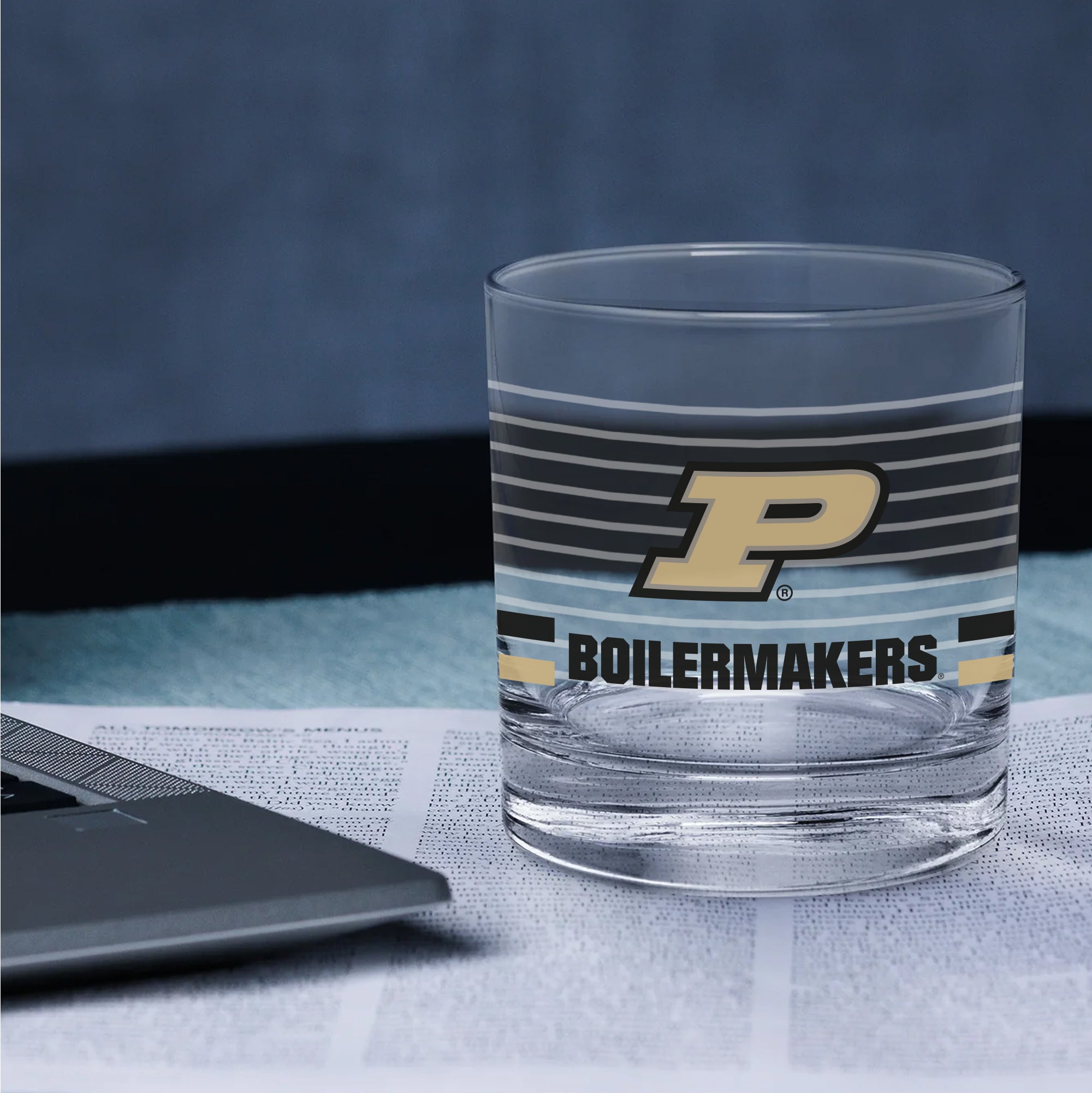 Set of 2 Purdue Boilermakers 14oz Ring Rocks Glasses